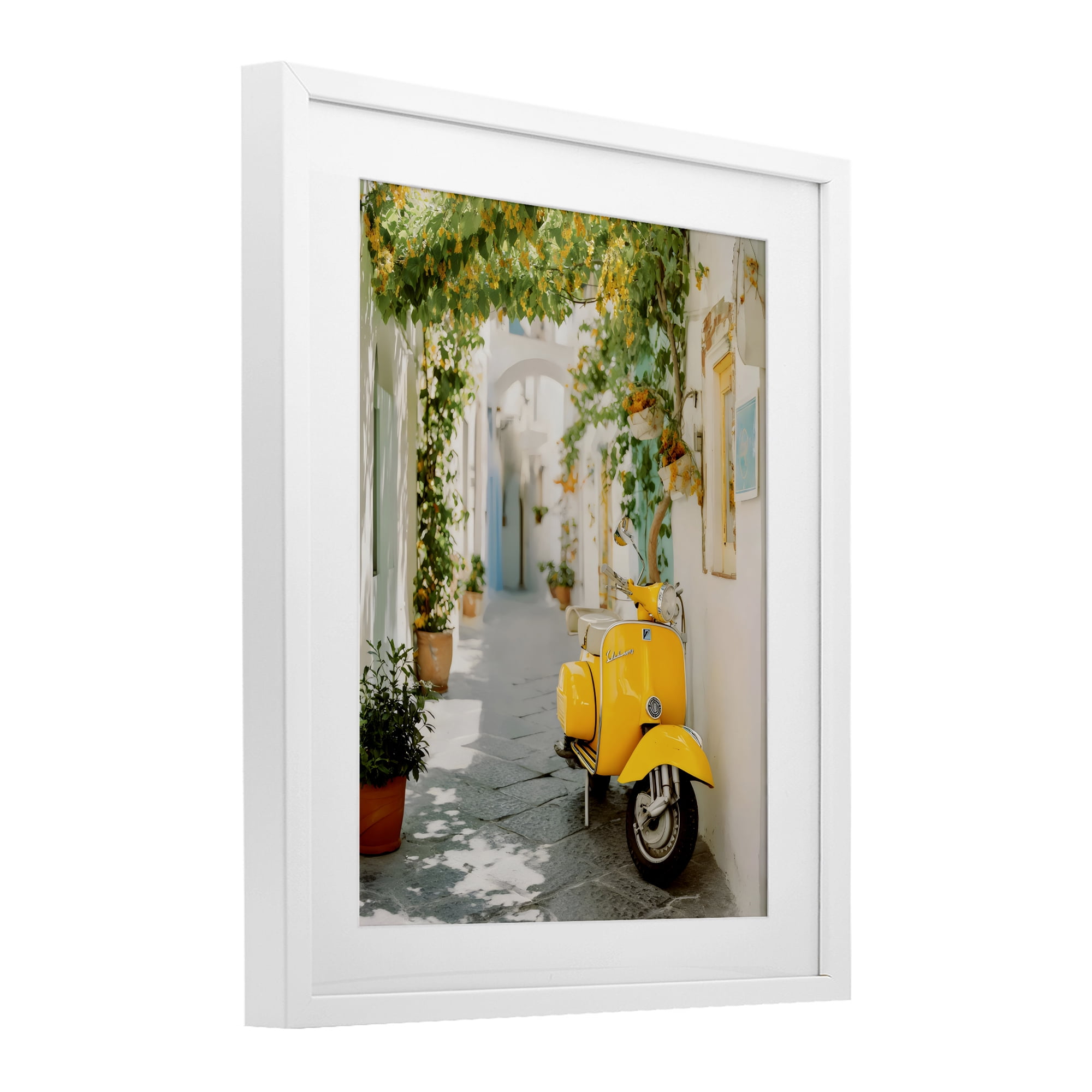 Stupell Industries Vacation Ride Through Alley White Framed Print Under Glass, design by Franklyn Gregory