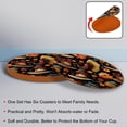 thumbnail image 4 of Thanksgiving 6PCS Round Coasters Set, Microfiber Leather Drink Coasters, 11x11 cm/4.3x4.3 in, 4 of 6