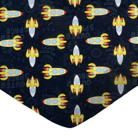 SheetWorld Fitted 100% Cotton Percale Play Yard Sheet Fits BabyBjorn Travel Crib Light 24 x 42, Outer Space