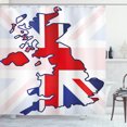 thumbnail image 1 of Ambesonne Union Jack Shower Curtain, Country Map Flag, 69"Wx75"L, Violet Blue Red White, 1 of 3