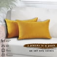 thumbnail image 4 of 3S Brother's Solid Color Cushion Cover Velvet Look Home Décor Throw Pillow Case with Invisible Zipper Set of 2 Pieces for Chair Couch Bedroom & Livingroom Décor Pillowcase - M-Yellow 12"x20" Each, 4 of 9
