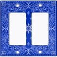 thumbnail image 6 of Metal Light Switch Plate Cover Blue Floral Bandana Paisley Tile Pattern TIL053, 6 of 13