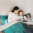 thumbnail image 4 of Manfei Abstract Brushstroke Twin Comforter Sets, Teal Black Gold Ombre Bedding Set, Gray Reversible 2-Piece, 1 Comforter and 1 Pillowcase, 4 of 6