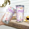 thumbnail image 4 of Regalos de 90 cumpleaños para mujeres Ideas de regalo de vaso de 90 cumpleaños Regalo de feliz cumpleaños de 90 años para mamá Abuela Decoraciones de 90 cumpleaños en 1933 Vaso de viaje de 20 oz, 4 of 6