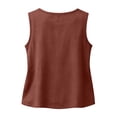 thumbnail image 4 of IYYVV Linen Tank Tops for Women Summer 2026 Casual Sleeveless Cotton Shirts Ruched Comfy Loose Fit Lightweight Gauze Cami 2026 Brown M, 4 of 6