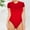 Red, variant on SBYOJLPB Women's Bodysuits Sexy Ribbed Short Sleeve Round Neck Stretch Tops Bodysuits Green 6(M)