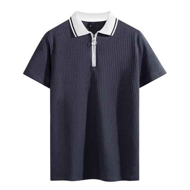 pstuiky camisetas de hombre, Camisa de verano para hombre, de manga corta, con botones, estilo playero, color liso ropa de hombre xxl