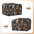 thumbnail image 2 of KLL Fiery Skull Trio Print 4 Slice Toaster Dust Covers Kitchen Small Appliance Cover with 2 Pockets,Can hold Jam Spreader Knife & Toaster Tongs (12.4 x 10.6 x 8.2), 2 of 6