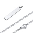 thumbnail image 1 of Vnox-Collar de barra personalizado para hombre, colgante de barra Vertical delgada gruesa de acero inoxidable mate, cadena cubana con inicial de LETRA DE A-Z, 1 of 4