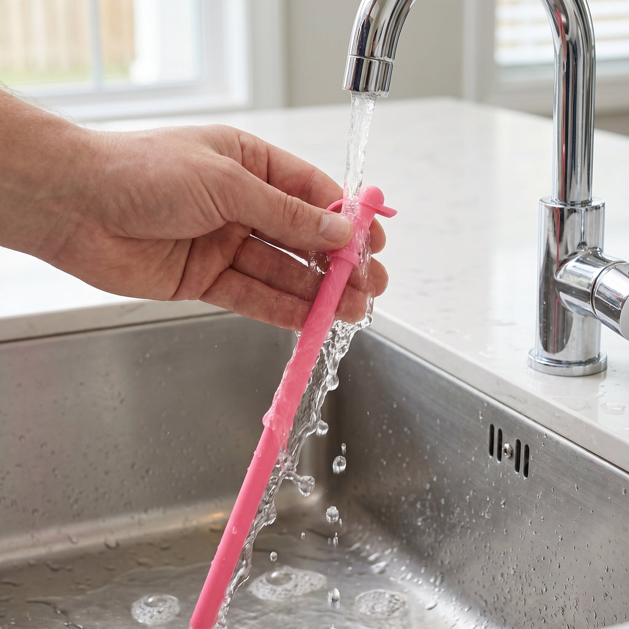 Unique Bargains 10Pcs Reusable Silicone Dishwasher Safe Straws Pink
