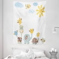 thumbnail image 1 of Nursery Tapestry, Jolly Jungle Creatures Happily Walking in a Sunny Day Cute Animals, Wall Hanging for Bedroom Living Room Dorm Decor, 60W X 80L Inches, Yellow Pale Blue Pale Green, by Ambesonne, 1 of 2