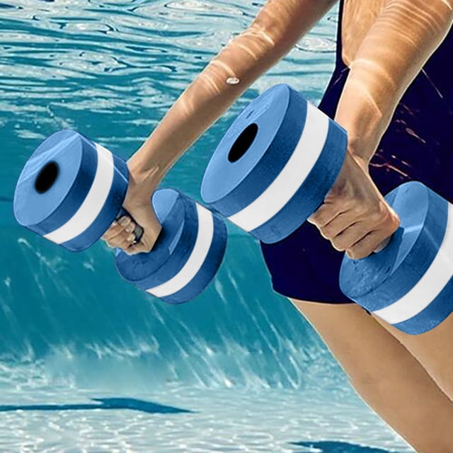 Water Dumbbells Aerobics Swimming Pool Dumbbells for Exercise, One Pair Barbells Exercise Dumbbells Hand Water Dumbbells Eva Dumbbells Floating On Water Circular Buoyancy Dumbbells