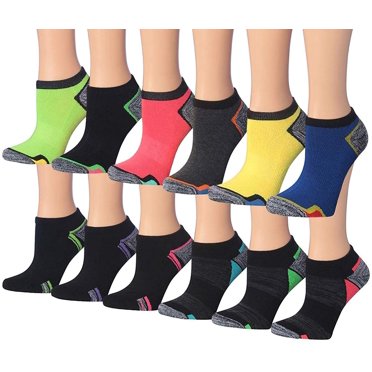 12 Pair Women’s Cotton Low Cut Socks – Black, Size 9-11 (Fits Shoe 4.5–8)