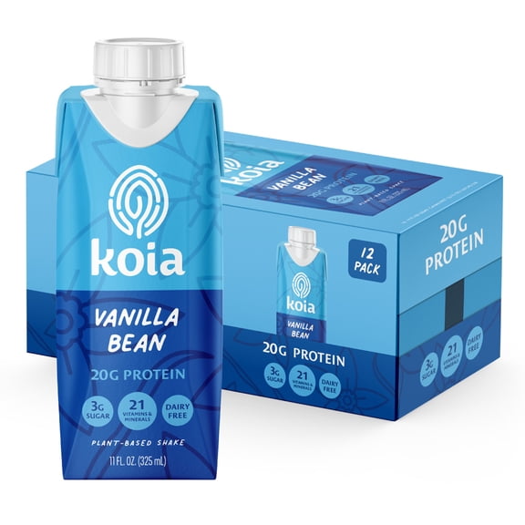 Koia Plant-Based Protein Shake - Vanilla, 11 Fl Oz (Pack of 12)