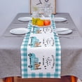 thumbnail image 2 of Table Runner Dresser Scarf 13 x 90 Inch And Dogs Retro Truck Teal Green Plaid Table Runners Non-Slip Heat Kitchen Dining Table Decor for Kitchen Farmhouse Indoor Outdoor Home Party, 2 of 7