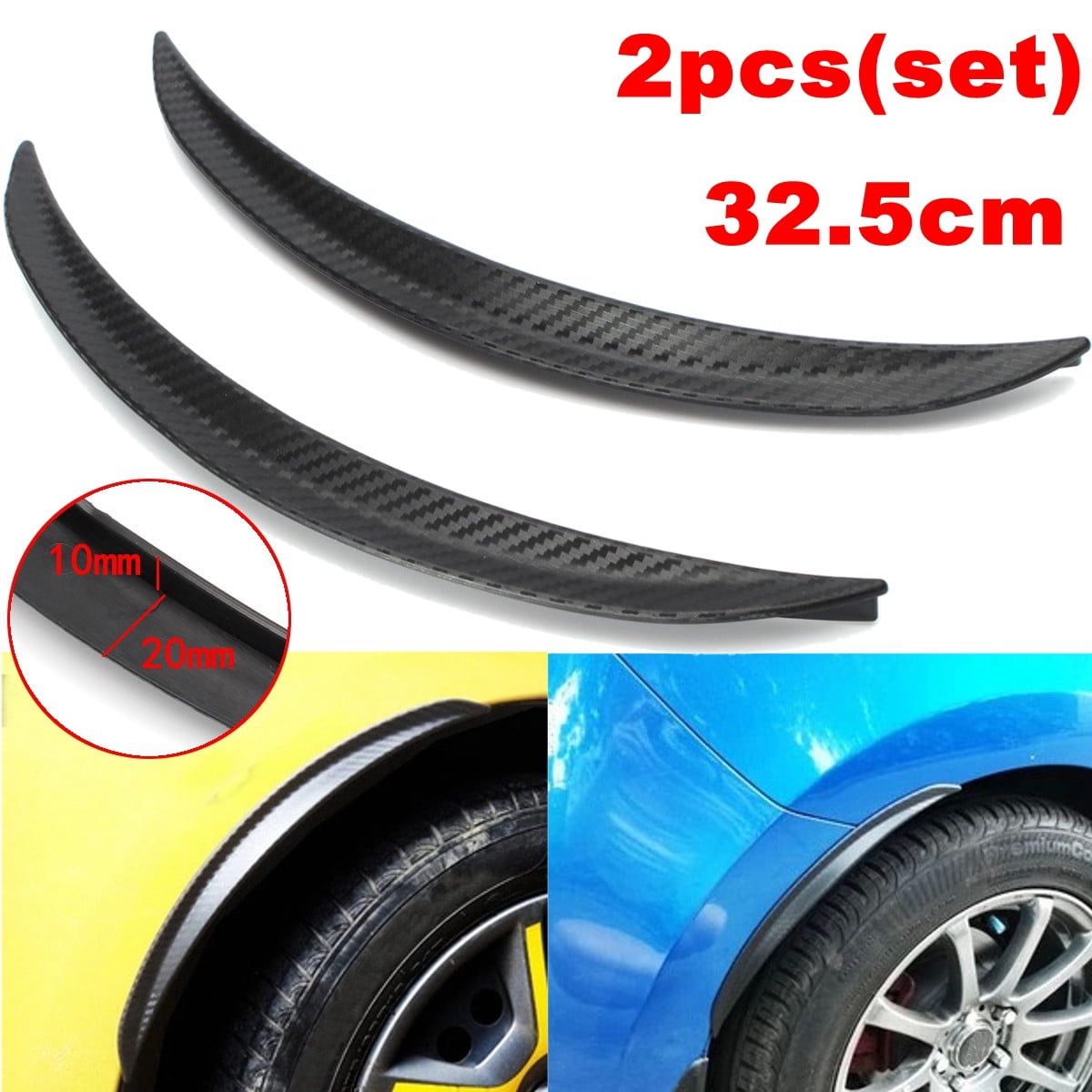 2PCS 32CM CARBON FIBER FENDER FLARES WHEEL LIP BODY FIT FOR UNIVERSAL