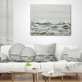 thumbnail image 4 of Designart Grey Sea Waves - Seascape Throw Pillow - 16x16, 4 of 5