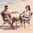 thumbnail image 4 of LAUSAINT HOME Ultralight Folding Camping Moon Chair, Heavy Duty 280 Lbs Portable Backpacking Chair, Padded Lightweight Outdoor Lawn Beach Chair with Carry Bag for Adult Camping Hiking Travel, Green, 4 of 12