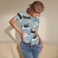 thumbnail image 3 of Saiise Princesse Cygne sur Motif Lac Grenouillère à Manches Courtes pour Femmes Pyjama Col Rond Justaucorps Extensible avec Fermeture à Pression-TG, 3 of 7