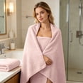 thumbnail image 4 of Btomtd Thick Absorbent Bath Towels, Soft Fast Dry Microfiber, Plush Lightweight Shower Towels, for Gym Travel, Size 55" x 27.5", Pink, 4 of 7