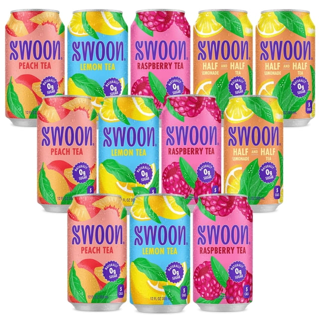 Té helado sin azúcar Drink Swoon Classics, paquete variado, 12 x 355 ml
