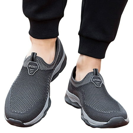 Mepaouo Mens Slip on Walking Shoes Arch Support Breathable Sport Sneakers Lightweight Running Shoes