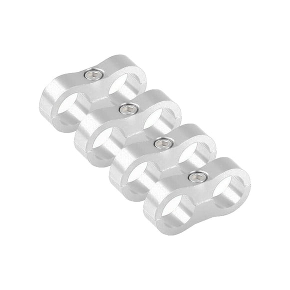 4Pcs Hose Separator Clamp 4AN 8AN 10AN 12AN Oil Fuel Hose Line，4Pcs/lot 6AN Separator Clamp Adapter For Oil Fuel Line。 silvery AN8