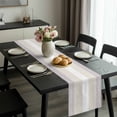thumbnail image 2 of Gray Beige Stripe Table Runner 70 Inches Long, Modern Art Horizontal Striped Kitchen Coffee Dining Table Decoration for Home Party Birthday Wedding Home Decor 13x70 Inches, 2 of 8