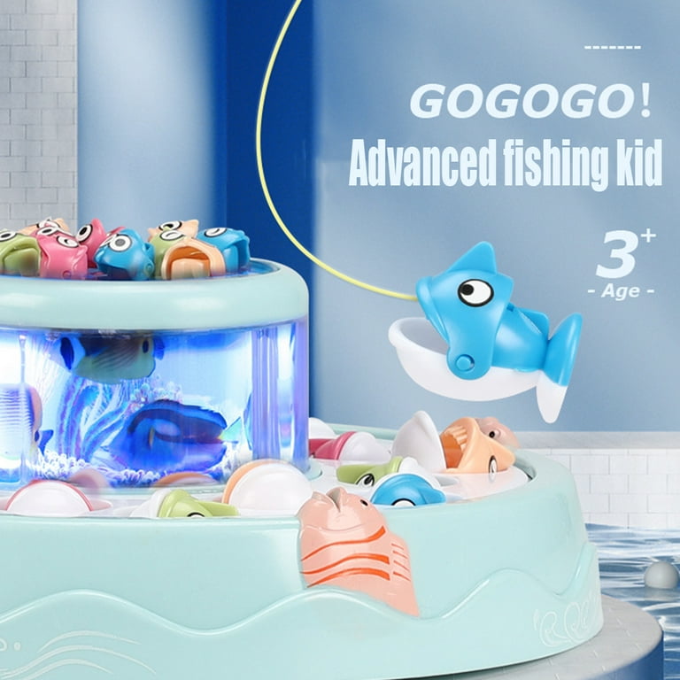 Esaierr Kids Fishing Toys Games Electric Magnet Pole Fish Desktop