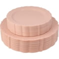 thumbnail image 1 of Posh Setting Posh Disposable Vintage Plastic Plates Set - Heavy Duty Vintage Dinnerware, 60 Pack with 30 Appetizer & 30 Dinner Plates for Wedding, Pink/Blush, 1 of 6