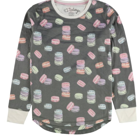P.J. Salvage Womens Fuzzy Macaroons Pajama Sweater, Grey, Medium