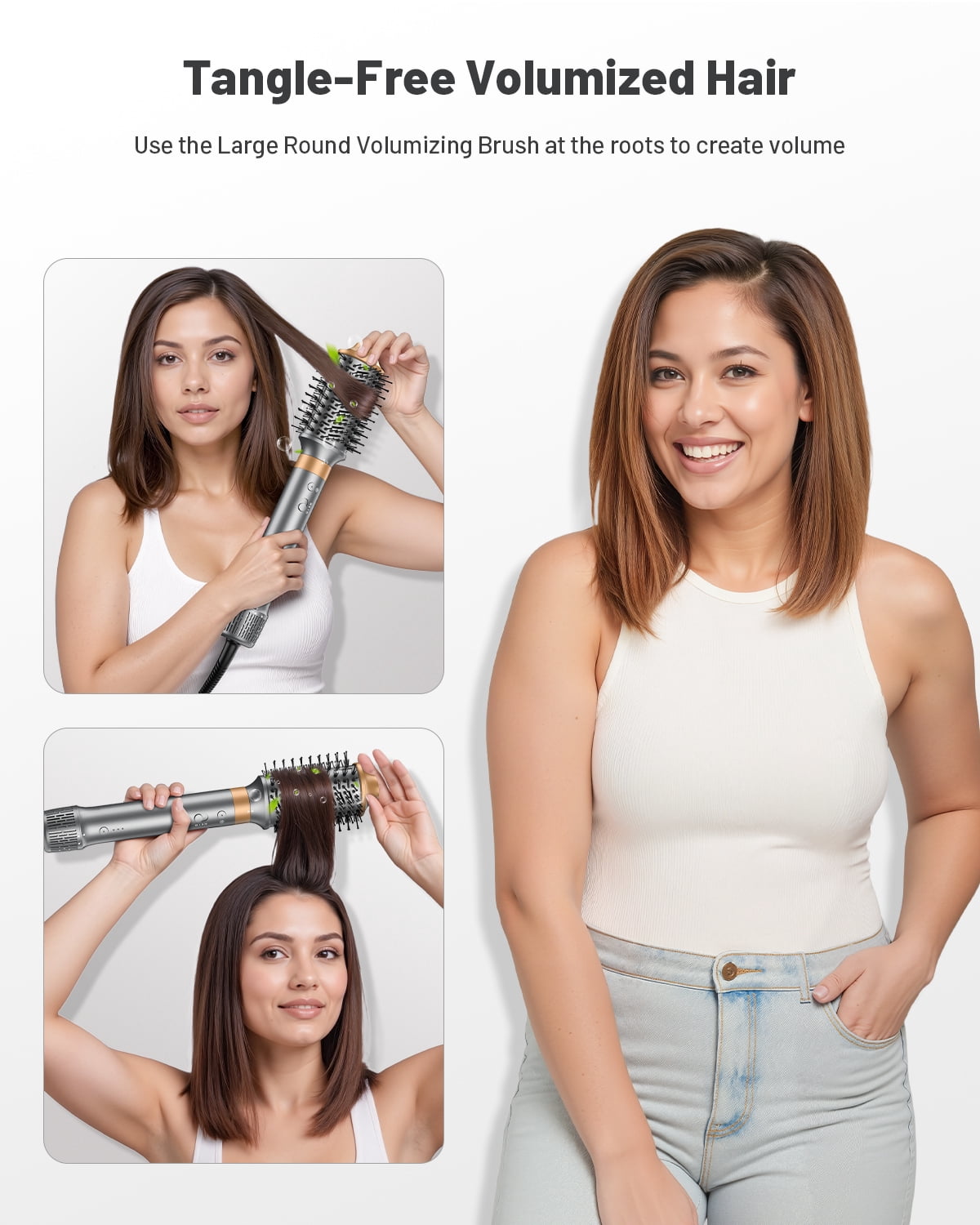 6 in 1 Hot Air Styler, Hair Styler Wrap- High-Speed Hair Dryer Brush, Fast Drying Blow Dryer Brush, Auto Wrap Curlers for Volumizing Curl Straighten, No Heat Damage Ionic Frizz-Free Multi-Hair Styler