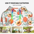 thumbnail image 4 of Lsque Peach Pattern Casual Women's Hoodie,Hooded Sweatshirt with Kangaroo Pocket,Pullover Hoodie with Eye-catching Drawstrings-X-Large, 4 of 7