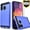 Blue, variant on Samsung Galaxy A21 Phone Case, 2-Piece Style Hybrid Shockproof Hard Case Cover with [Temerped Glass Screen Protector] (Purple)