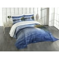 thumbnail image 3 of Ambesonne Alaska Quilted Bedspread Set 3 Pcs, Turnagain Arm Lakeside, Queen Size, Lime Green Navy Blue, 3 of 5