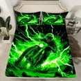 thumbnail image 2 of Manfei Boys Dirt Bike Twin Sheet Sets,Outdoor Extreme Sport Twin Fitted Sheet,Black Green Flat Sheet Teens,Ultra Soft Home Decor,3pcs, 2 of 7