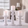 thumbnail image 2 of Better Homes & Gardens White Ceramic Pillar Candle Holders, Set of 3, 2 of 4