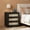Black-M, variant on Biemlerfn Nightstand with Charging Station, 3 Drawers Bedside Table, Rattan End Table, Farmhouse Side Table for Bedroom, Living Room, Brown