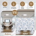 thumbnail image 5 of Blue White Flowers Window Privacy Film, Spring Summer Floral Botanical Static Cling UV Sun Blocking Heat Control Window Tint Day and Night, Non-Adhesive One Way Windows Privacy Cover 17.7''x78.7'', 5 of 7
