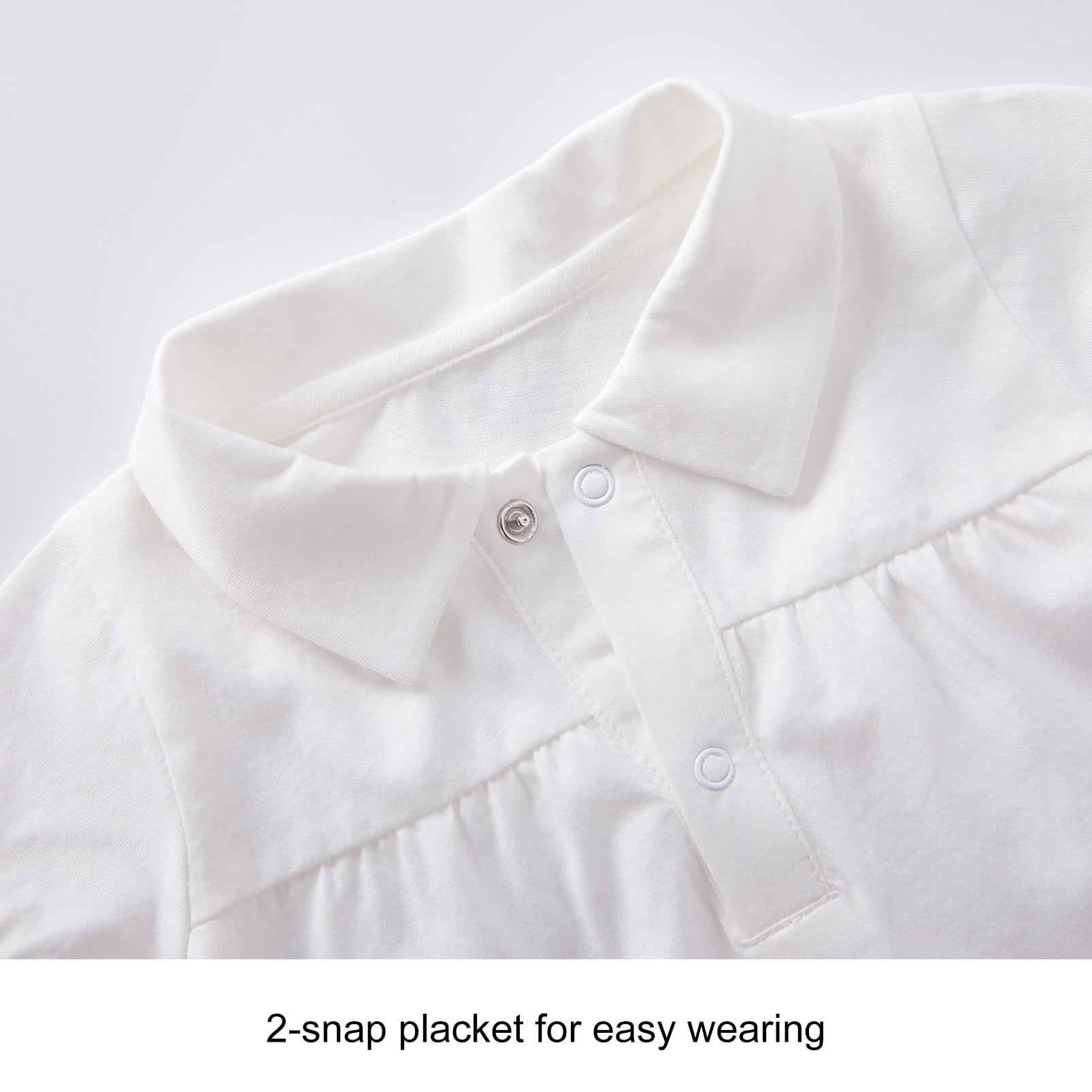 pureborn Baby Boy Baptism Outfit Infant Short Sleeve Collared Christening Romper Summer Cotton One-Piece 0-3 Months Off White