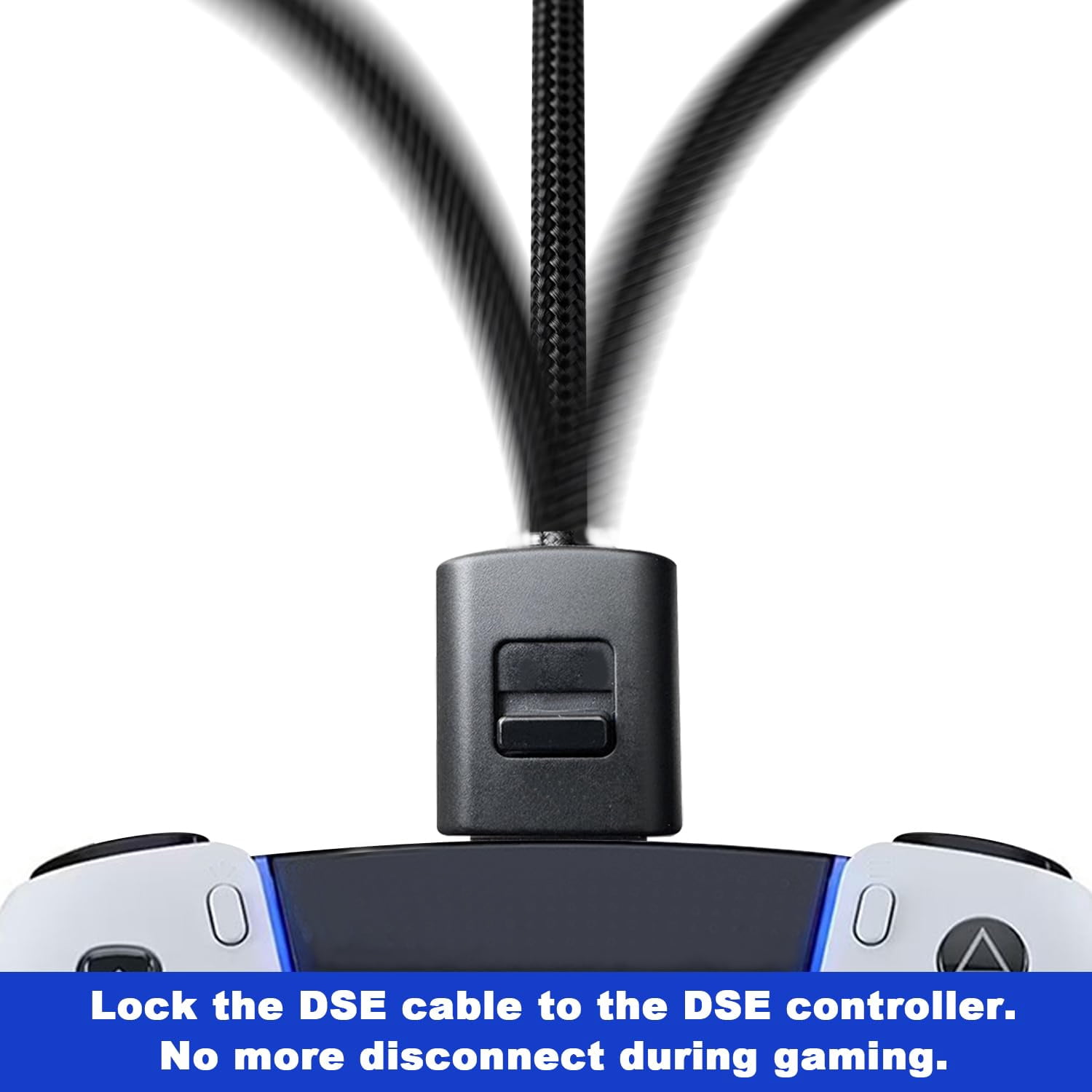 Replacement USB-C Cable & Locking Connector Kit for PS5 for DualSense Edge Controller, 9.2FT Braided Charging Camera Cord with Anti-Unplug Lock
