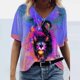 thumbnail image 1 of Puntoco Moda Mujer Verano Impreso Manga Corta Cuello Redondo Camiseta Casual Camisetas Puntoco Puntoco-1875, 1 of 3