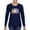 Navy, variant on Baseball Mom Cheetah Glitter Sports Womens Graphic Long Sleeve T-Shirt, Navy, Small