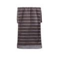 thumbnail image 2 of Cotton Face Towel Hand Towel Set, 35 x 75 cm, Soft Absorbent Terry Cloth, Solid Color Checkered Design, White/Brown/Blue, 1-Pack, 2 of 6