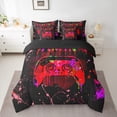 thumbnail image 2 of Castle Fairy Teens Red Gamepads Bedding Comforter Set,Abstract Graffiti Queen Bedding Sets, 2 of 8