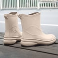 thumbnail image 5 of Women's Matte Slip On Chunky Sole Rain Boots Ankle Rain Boots For Outdoors Non Slip Waterproof Rubber Ankle Short Gardening Walking Outdoor Rain Shoes for Women, 5 of 6