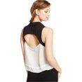 thumbnail image 2 of Blusa con botones colorblock Material Girl para mujer blanco XX-Large, 2 of 2