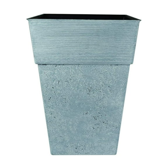 The HC Companies Avino 13 Inch Square Resin Planter Pot, Oxidized Black