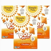 Simple Mills Pop Mmms Cheddar Veggie Flour Baked Snack Crackers, Gluten Free, 4 Ounce (Pack of 3)