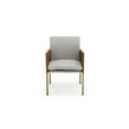 thumbnail image 4 of Modrest Pettit Modern White & Brass Arm Dining Chair, 4 of 5